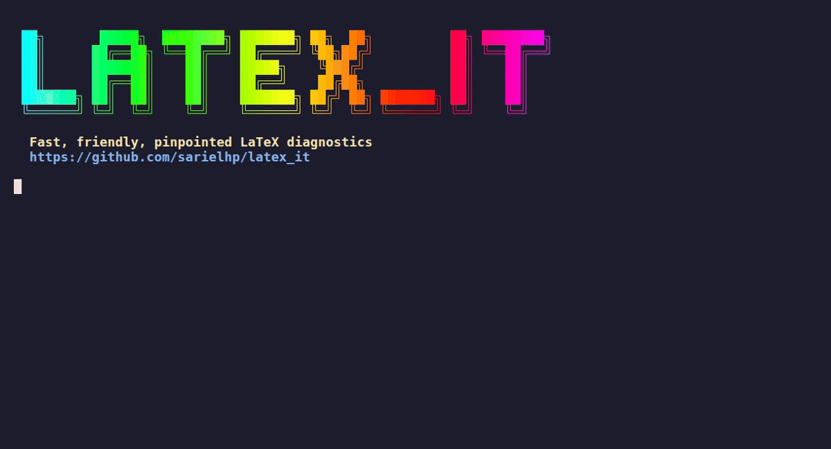 latex_it Terminal Demo: Pinpointed Error Diagnostic & Fix